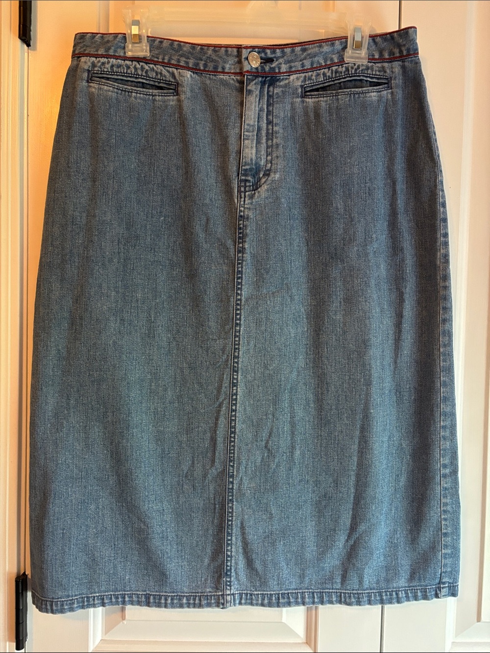 Classic Blue Denim A-line Skirt - Women's